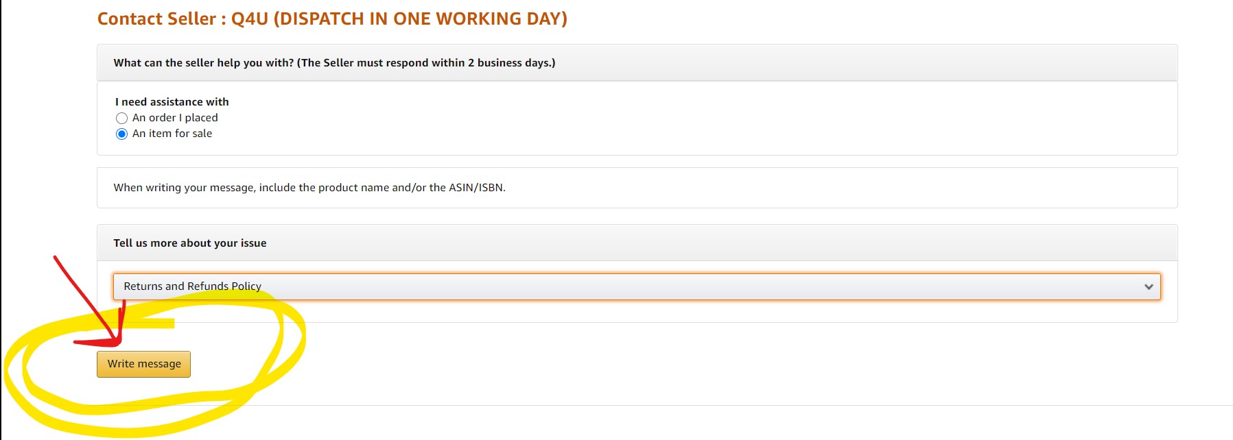 How to upload photos to Amazon message