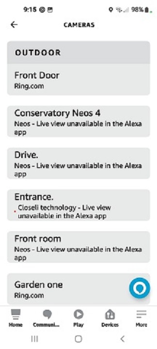 Neos store camera alexa