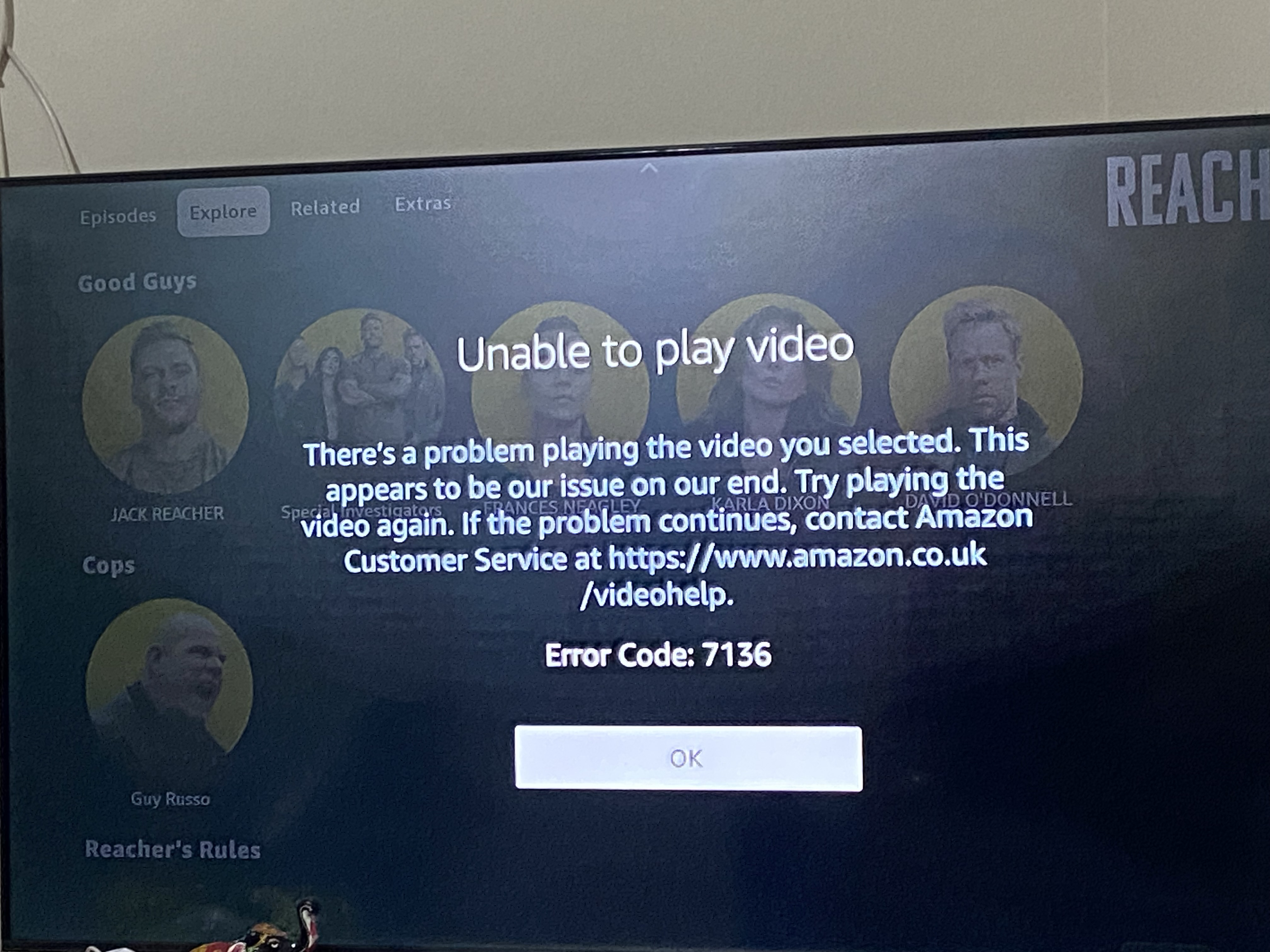 Prime video outlet not showing video