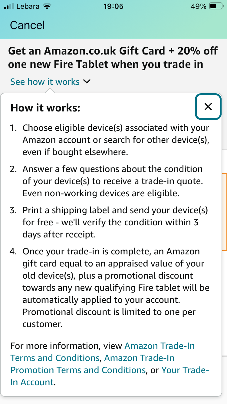 Trade in for Fire HD 8