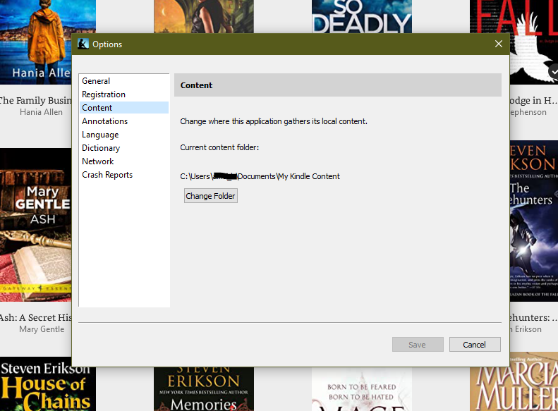 Kindle books stored as local file and not showing up in digital content