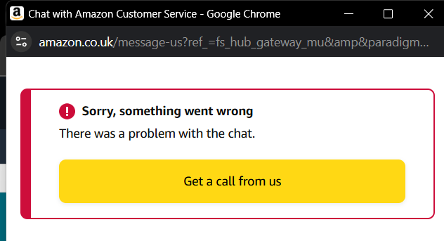 Chat doesn't work. I can't request a call as well.