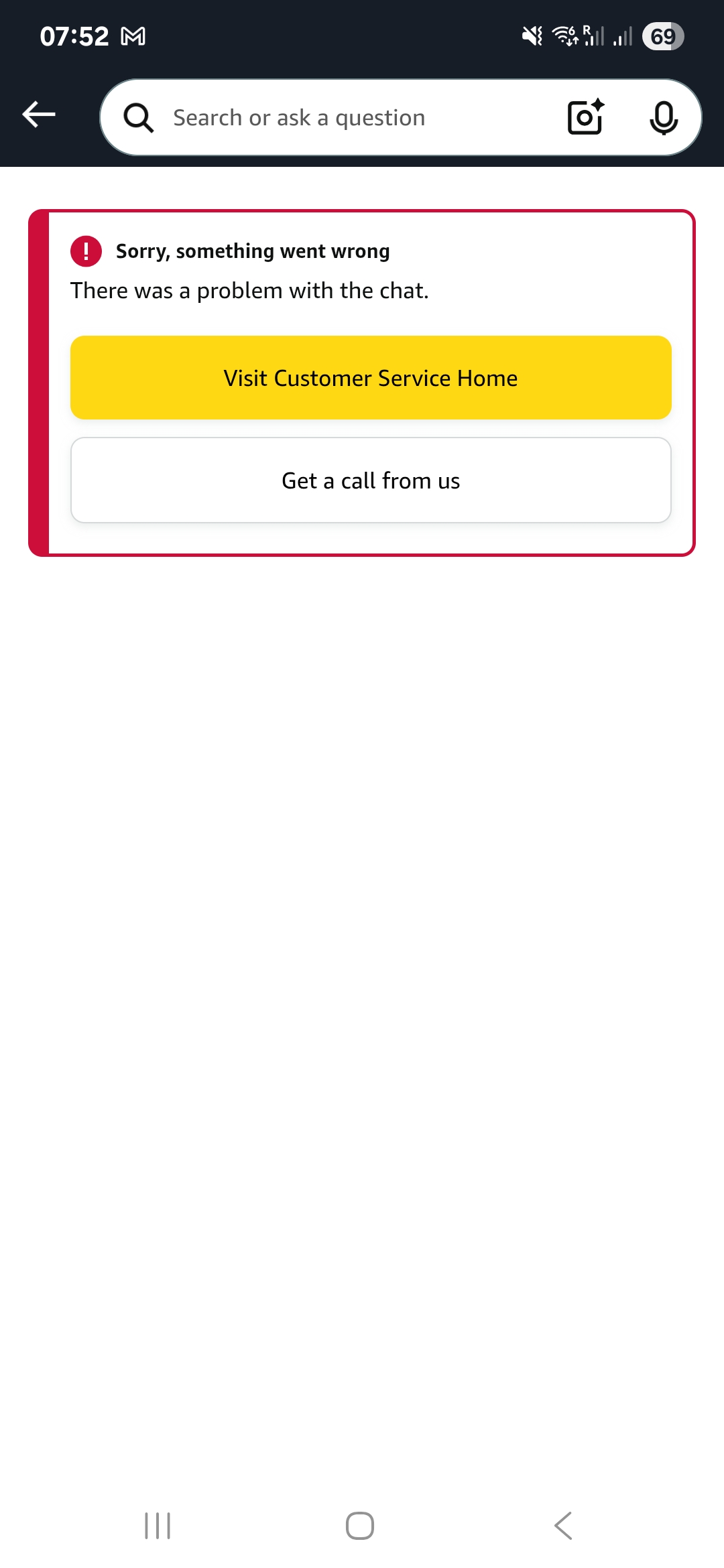 Cannot use live chat